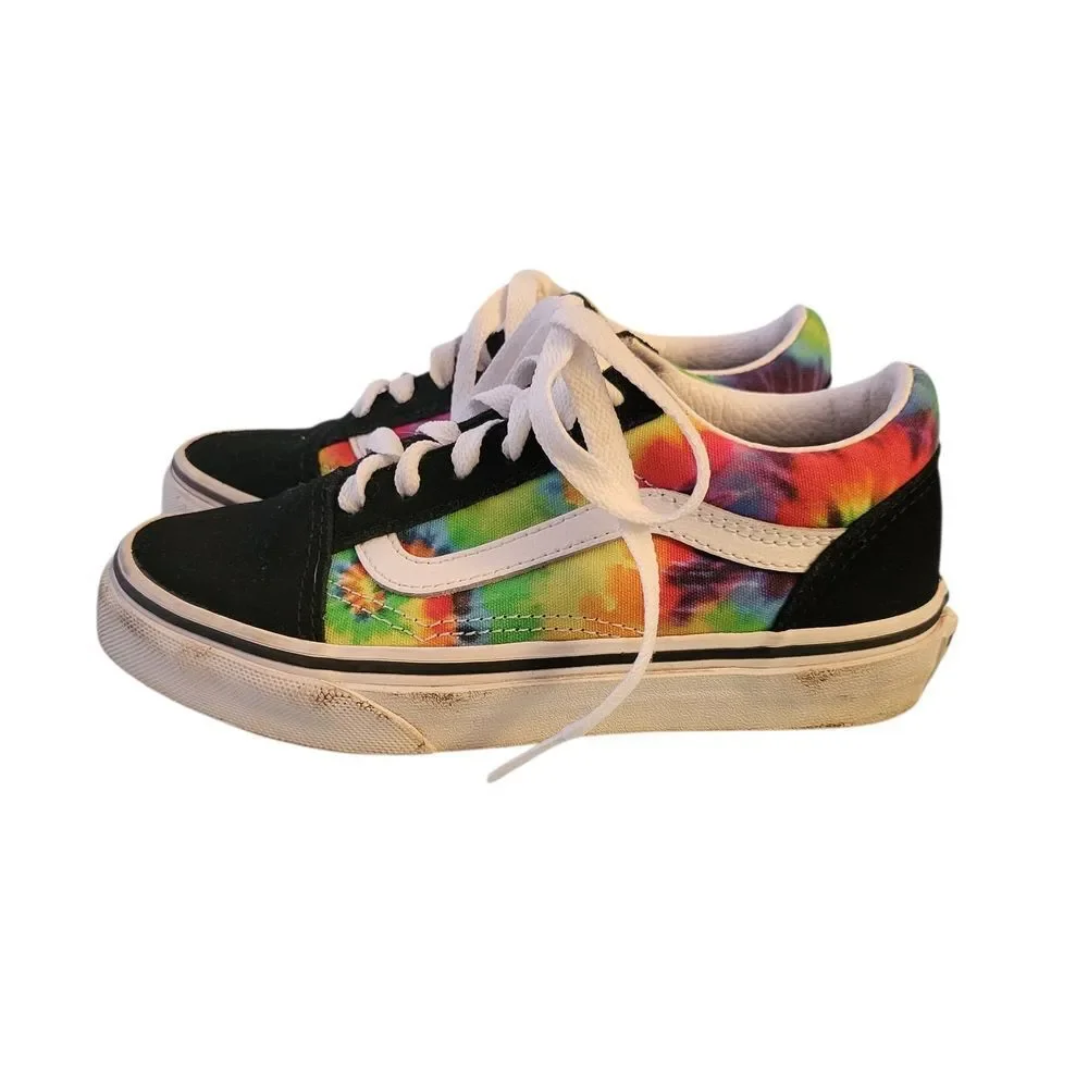 Vans Kids Tie-Dye Old Skool Skate Shoes - Rainbow/Black